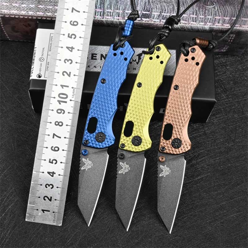US Style Bench 290 BM290 Folding Pocket Knife M4 Blade Aviation Aluminum Handle Camping Outdoor EDC Tactical knives BM 535 940 485 9070 Godfather-image-493713752