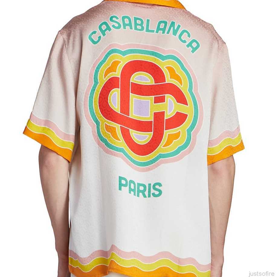 

Casa Designer Fashion Clothing Shirts Tracksuits Casablanca 23ss Rainbow Gradient Black White Gradient Men' Women' Couple Hawaii Short Sleeve Shirt, Shipping fee