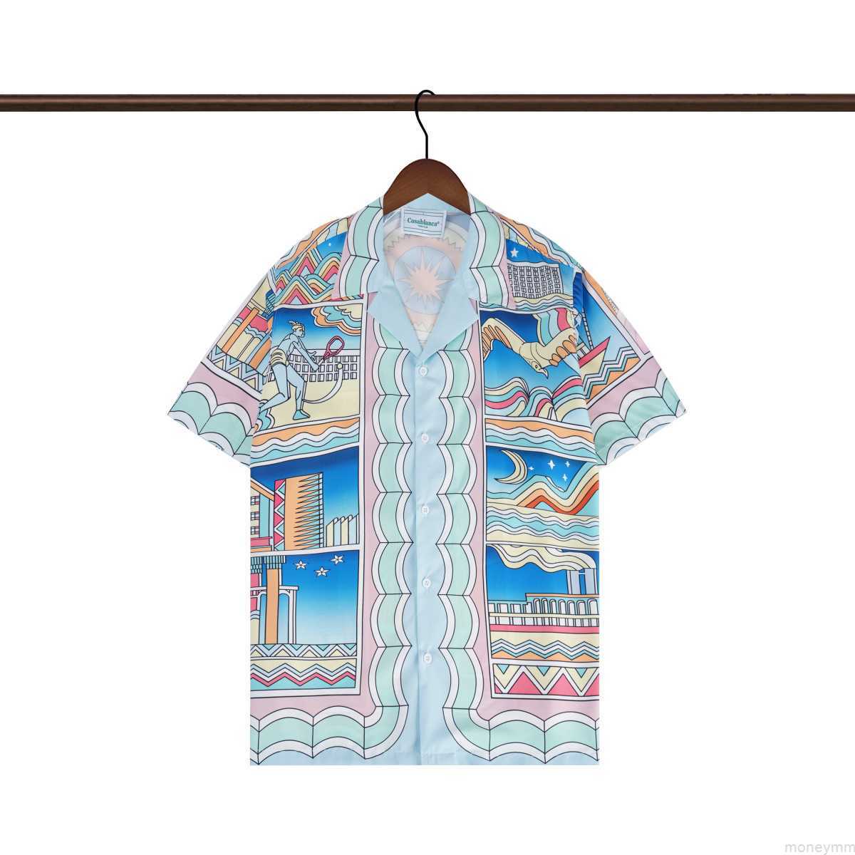 

Casa Designer Fashion Clothing Shirts Tracksuits 2023 New Casablanca Fantasy Tennis Sports Short Sleeve Shirt Unisex Loose Fit, Shipping fee