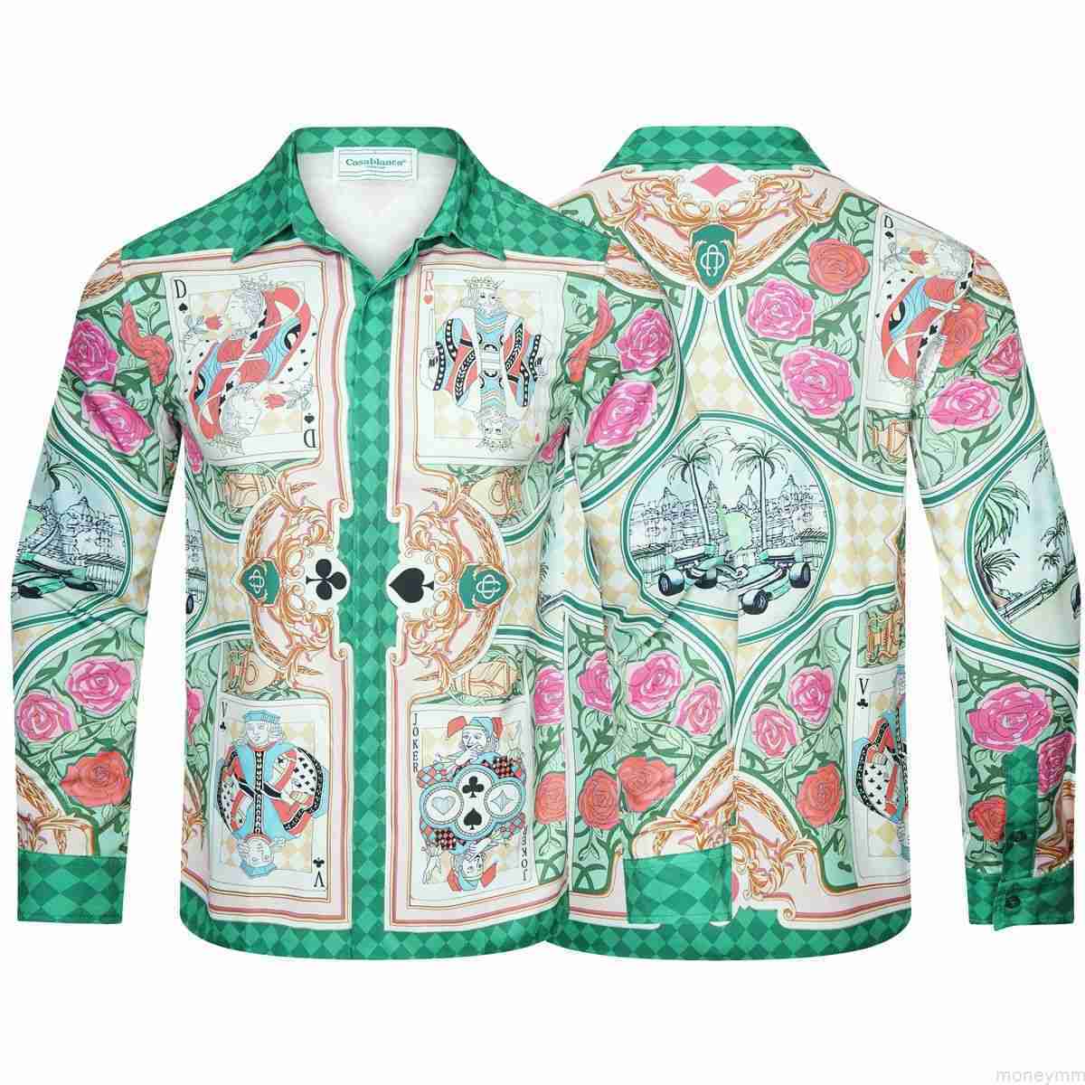 

Casa Designer Fashion Clothing Shirts Tracksuits 2023 New Casablanca Playing Card Racing Long Sleeve Shirts for Men Women's Casablanca, Shipping fee