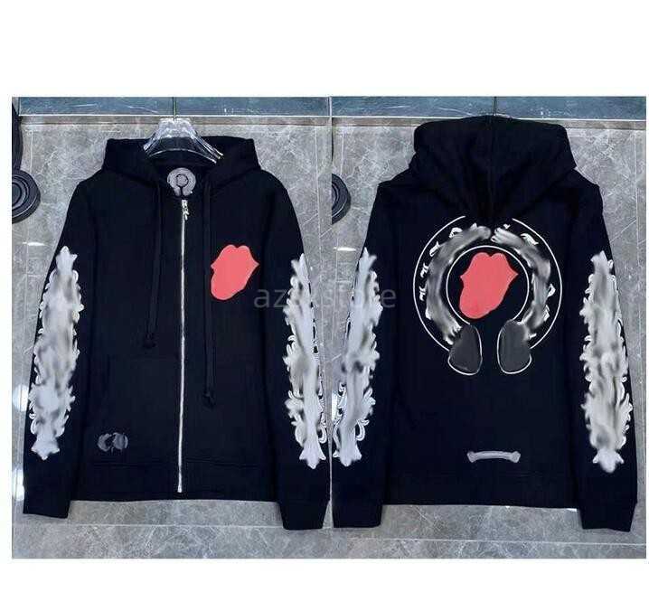 

Classic Fashion Luxury Mens Zipper Hoodies Designer Horseshoe Sanskrit Cross Print Pullover Hooded Tops Coat Jacket Sweatshirts Sweater Women Loose Jackts Fate, Shipping fee