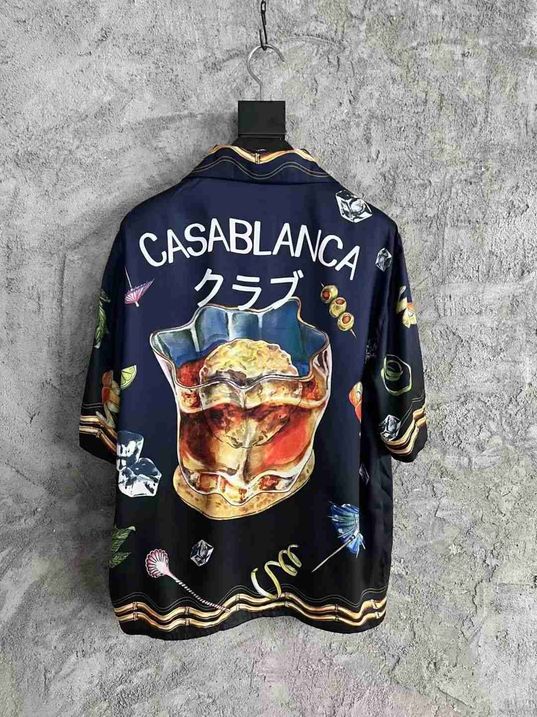 

Casa Designer Fashion Clothing Shirts Tracksuits Casablanca Roman Column Printed Silk Unisex Sicilian Flower Holiday Short Sleeve Shirt, Shipping fee