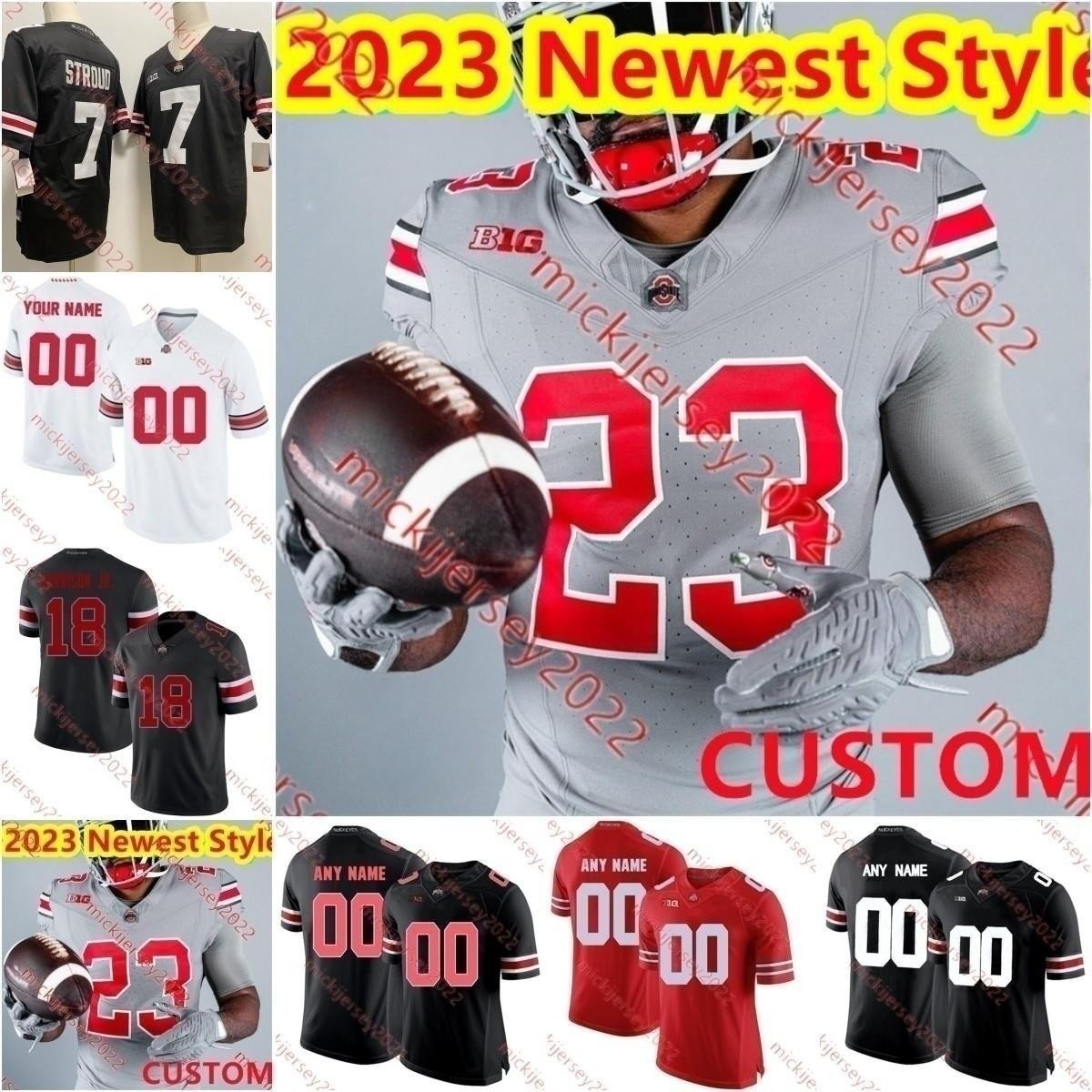 2023 Le plus récent maillot de football Buckeyes de l'Ohio Malik Pat Elflein Kurt Coleman Troy Smith Vic Janowicz Chase Young Binjimen Victor K.J