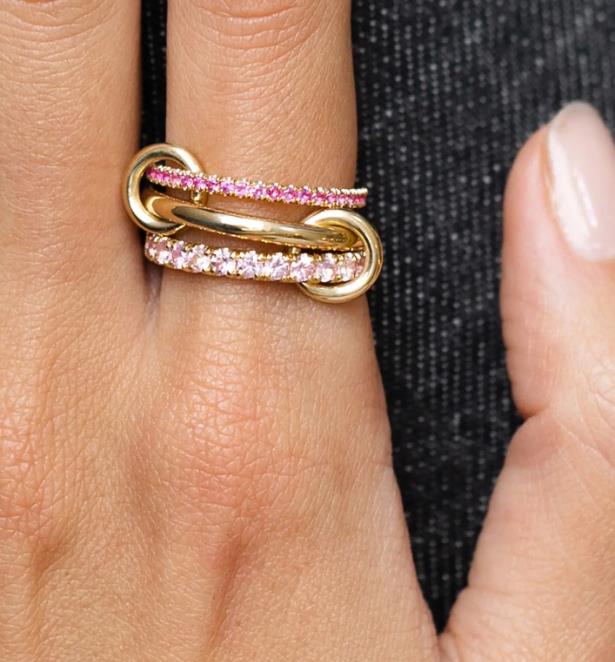 Anneaux de bande Halley Emerald Gemini Spinelli Kilcol Brand Designer Nouveau dans les bijoux fines en or et siert sier Hydra Ked Ring