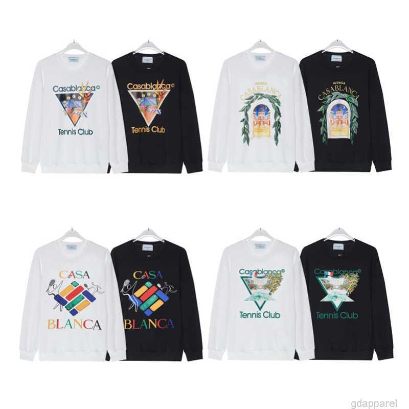 

Casablancas Mens Graphic Hoodies Designer Masao San Print Sweatshirts Womens Loose Silk Casablacnca Long Sleeves Mens Clothing, Shipping fee