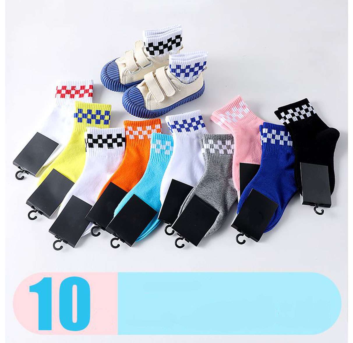 Chaussettes de créateurs pour enfants Brand Baby Baby Socks Boys Girls Children Children Colorful Blanc Black Pink Multi-Color âgé de 1 à 12 ans