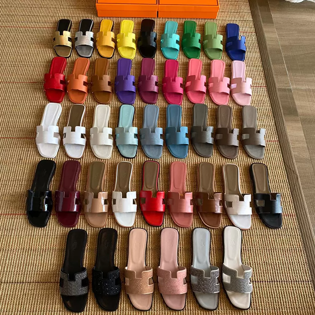 Fashion Dazzle Slipper Women Ladies Scuffs Summer Beach Striped Causal Flip Flops Flat Slide Designer Slippers Sandals Cotton Fluffy fur Slides S-image-888608347