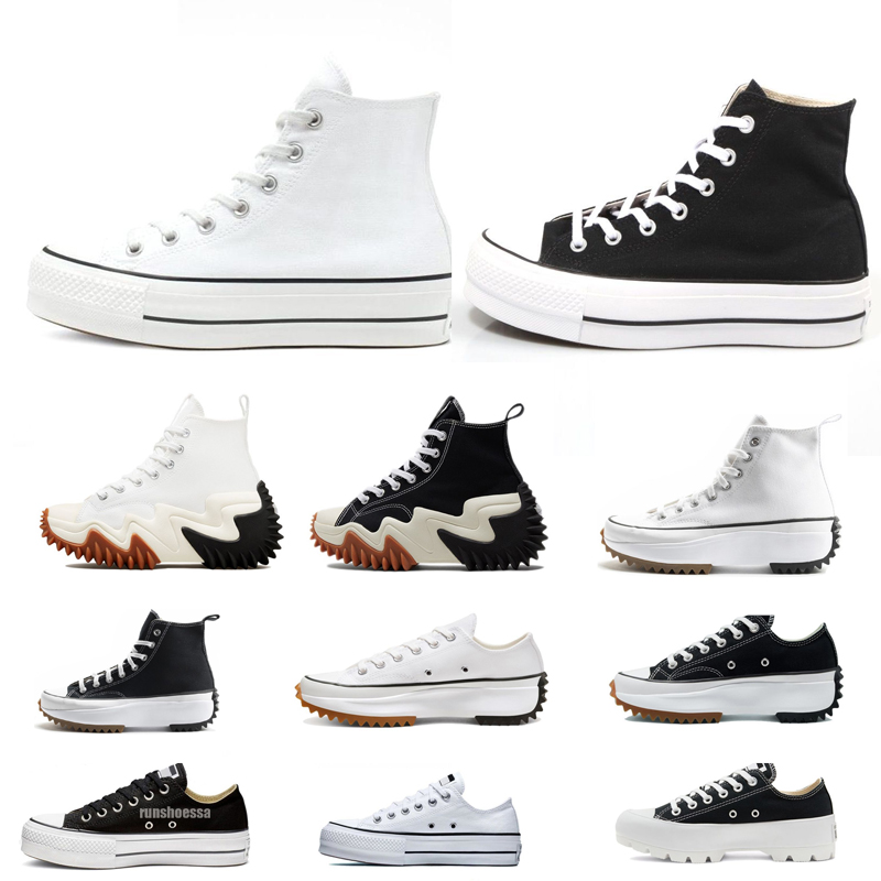 Converse hommes femmes chaussures toile chaussures Sneaker épais fond plate-forme converse chaussures Designer noir blanc Run Star Motion chaussu