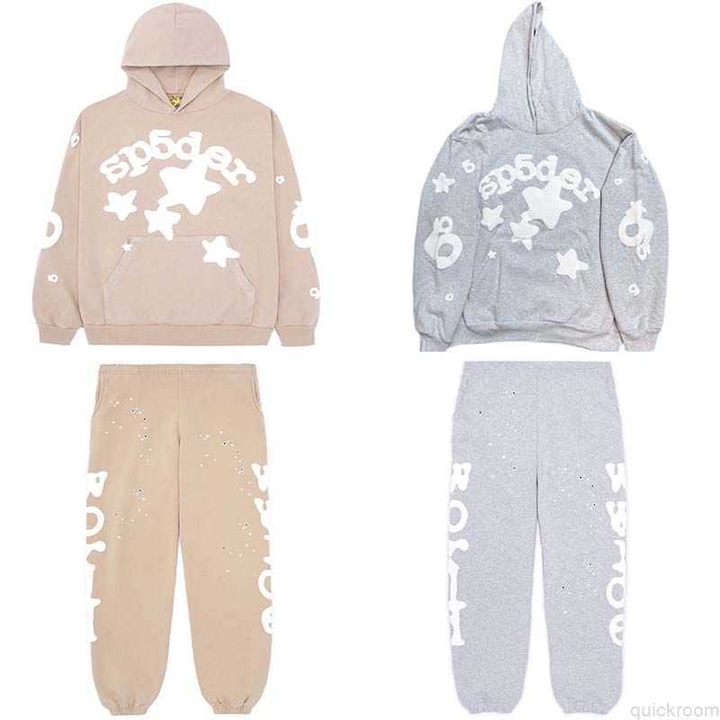 

Designer Fashion Clothing Mens Tracksuits Sp5der 555555 Beluga Hoodie Pants Milk Tea Spider Web Sweater, Shipping fee