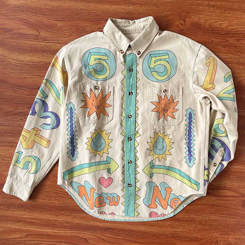 

Designer Fashion Clothing Mens Shirts Tuff Crowd Button Collar Printing Jacket, Shipping fee