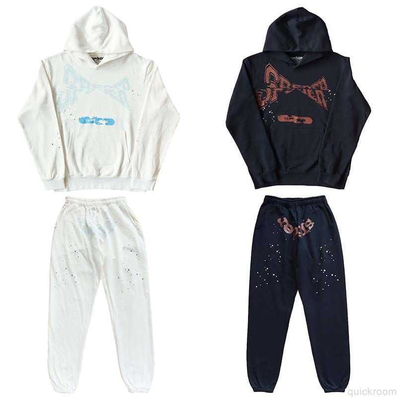 

Designer Fashion Clothing Mens Tracksuits Young Thug Star Same Sp5der 555555 Hoodie Patch Panel Sweater Pants Set, Shipping fee