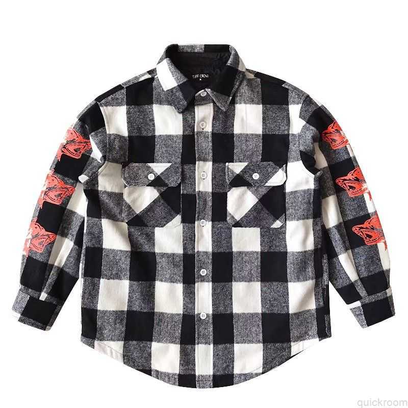 

Designer Clothing Mens Jackets Fashion Brand Coat Outdoor Casual Coats Star Style Tuff Crowd Jacket with Dog Head Print Plaid Denim Shirt Jacket, Shipping fee