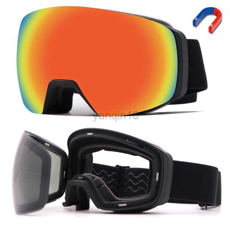 2022 NOUVEAU Magnétique Anti-buée UV400 Double Couches LensSnowboard Lunettes de Ski pour Hommes Femmes Lunettes de Ski Lunettes HKD230725
