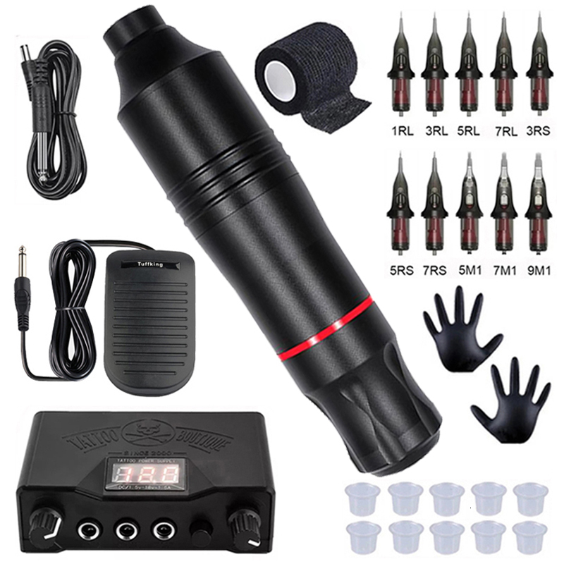 Tattoo Machine Complete tattoo kit rotary pen tattoo machine set with pin permanent makeup tattoo machine 230724