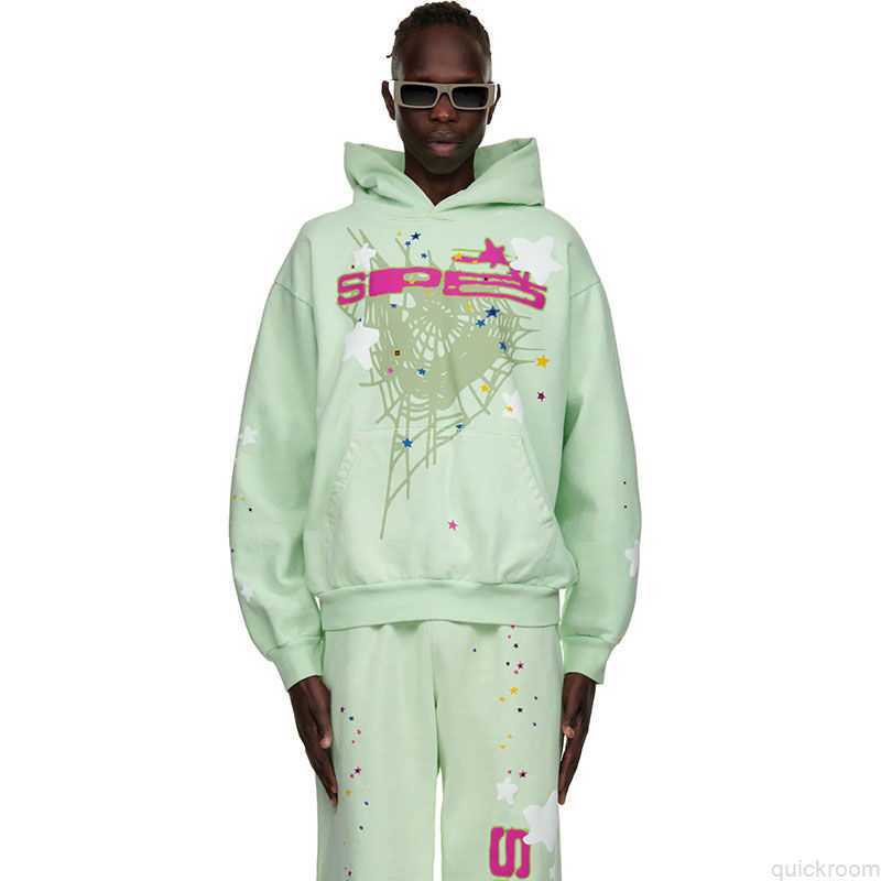 

Designer Fashion Clothing Mens Tracksuits Sp5der 555555 Mint Green Belini Sweater Pants Men' and Women' Casual Sports Set, Shipping fee