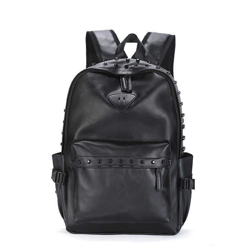 Leather Korean Version Men's Backpack Fashion Trend Female Student School Bag 230715