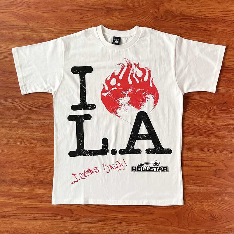 

Designer Fashion Clothing Hip hop Tees TShirts Hellstar Studios i Love Ny Tee Fengchao Brand Men's and Women's Casual Short Sleeve T-shirt, White