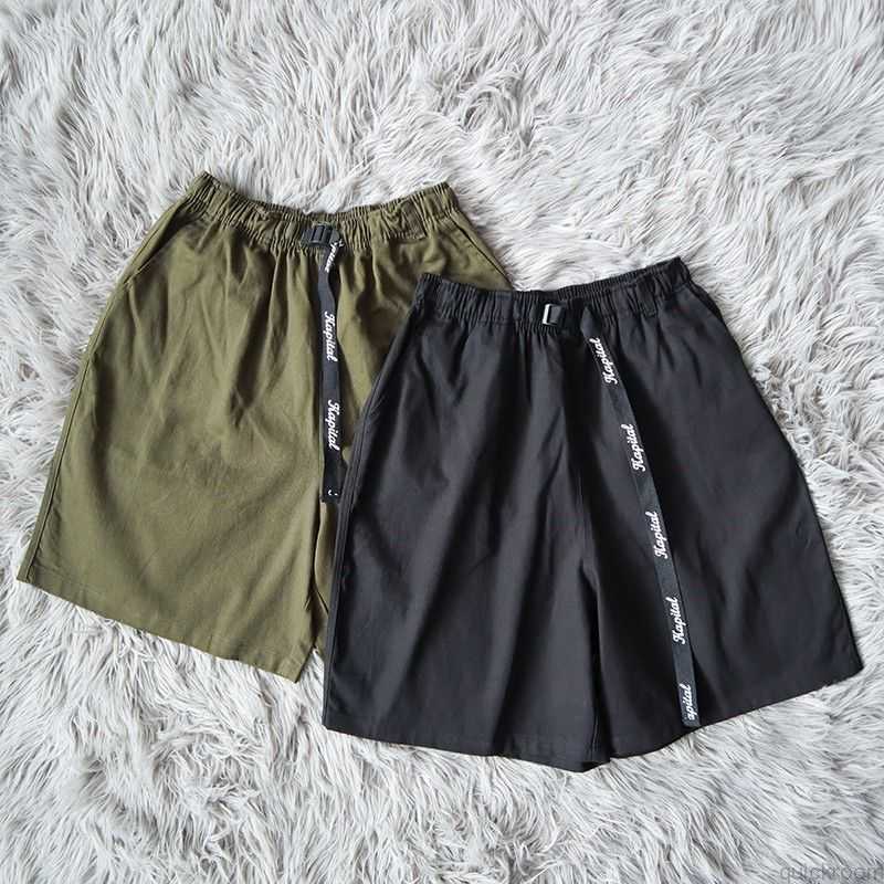 

Designer Short Fashion Casual Clothing Kapital Kountry's Trendy Smiley Face Loose Fitting Casual Shorts, Black 1