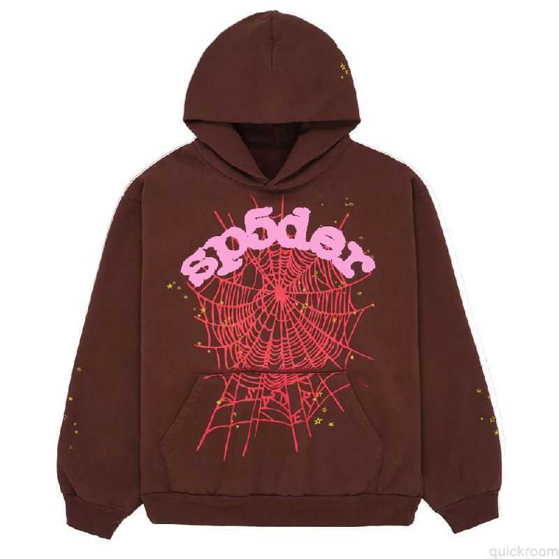 

Designer Fashion Clothing Mens Tracksuits Sp5der 555555 Brown Web Hoodie Pants Sweater Pants Set, Shipping fee