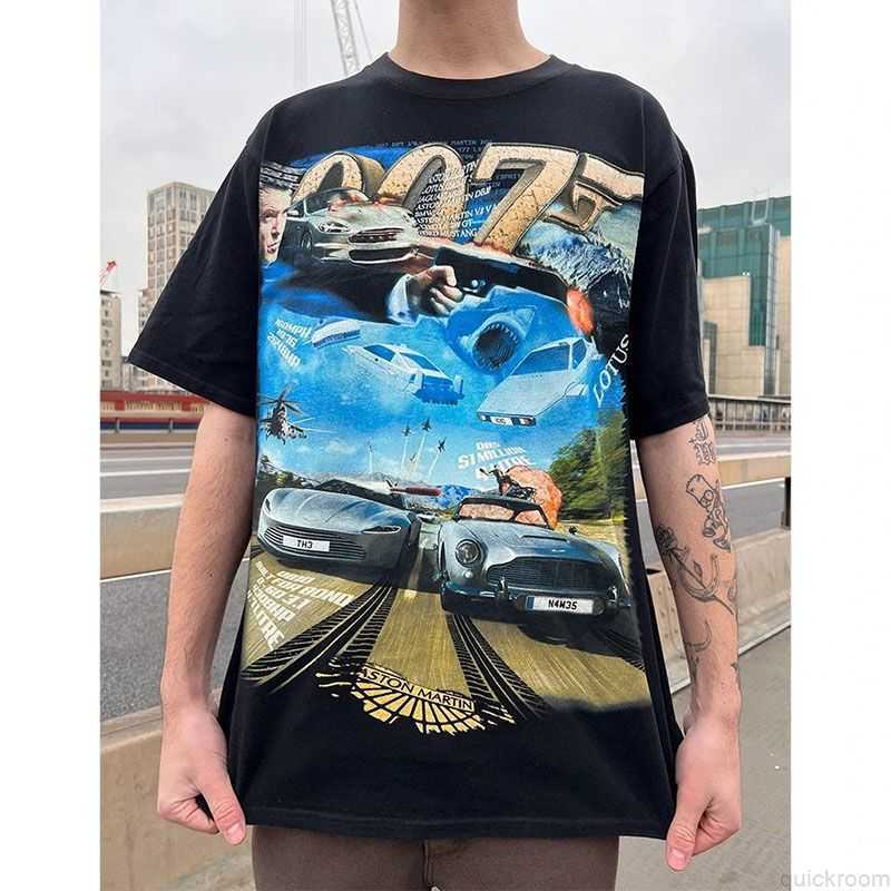 

Designer Fashion Clothing Hip hop Tees TShirts Casper Masi 007 James Bond T-shirt Luxury Car Iconic Image, Black
