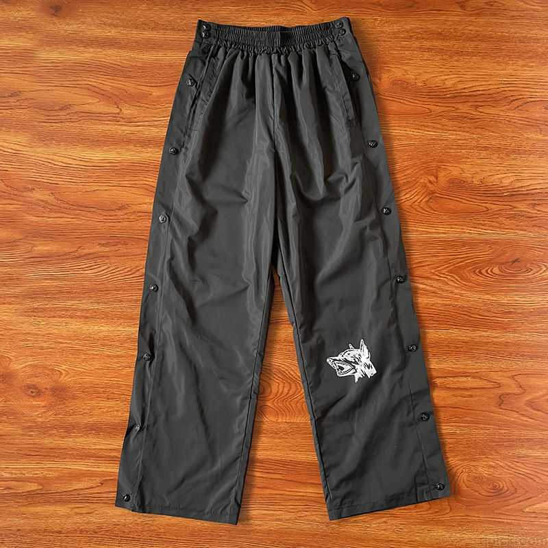 

Designer Fashion Clothing Mens Pants Tuff Crowd Break Away Pants Dog Head Sports Casual Pants, Black