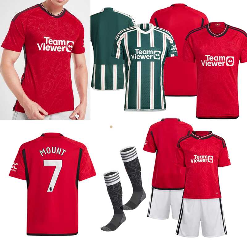 23 24 SANCHO MOUNT Soccer Jerseys B. FERNANDES RASHFORD Football Shirt 2023 2024 Kits ERIKSEN ANTONY CASEMIRO Lancashire Rose ONANA For Mans Fans-image-889507088