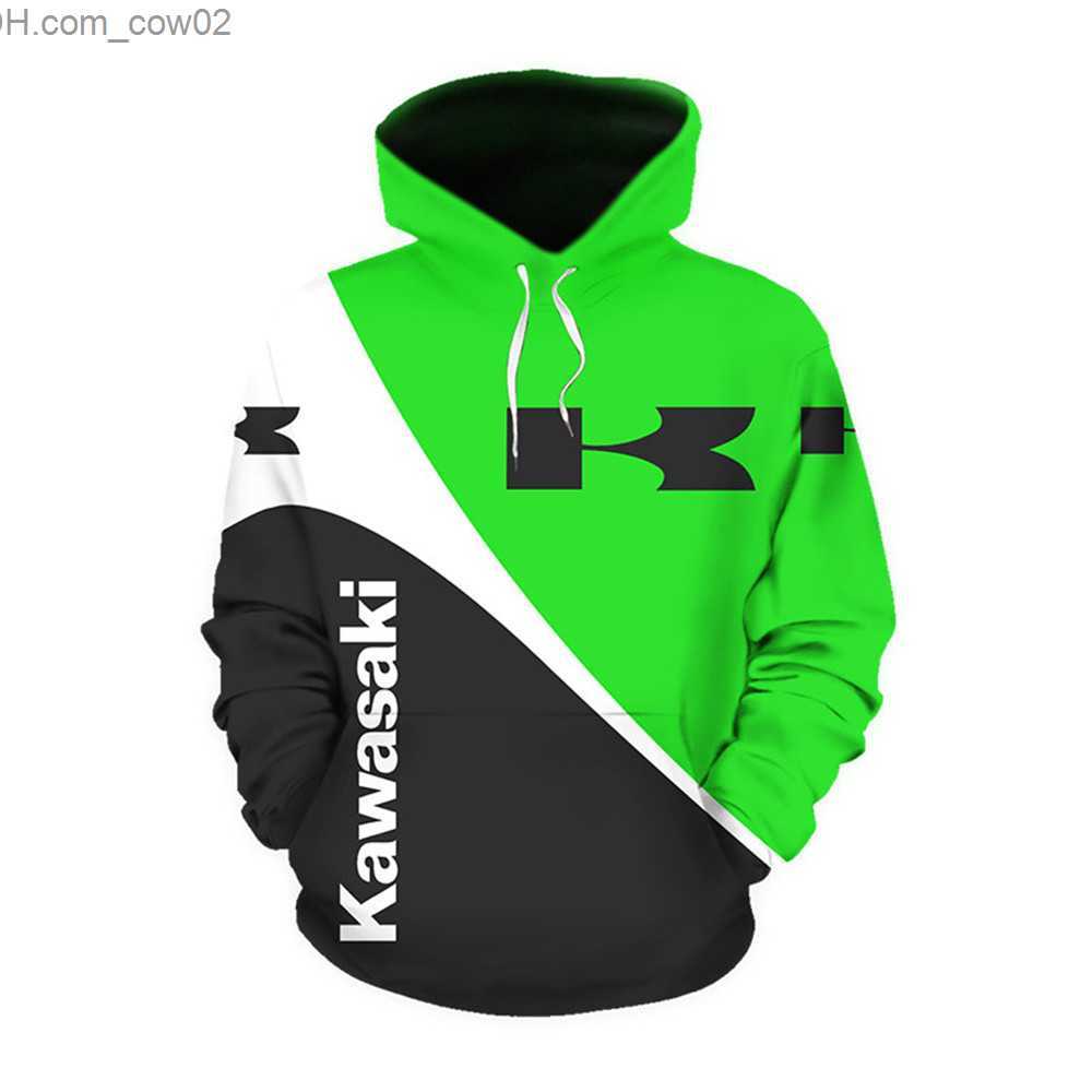 Hoodie homme sweatshirt mode sweat à capuche imprimé 3D motif Kawasaki unisexe style Harajuku sport moto Z230726