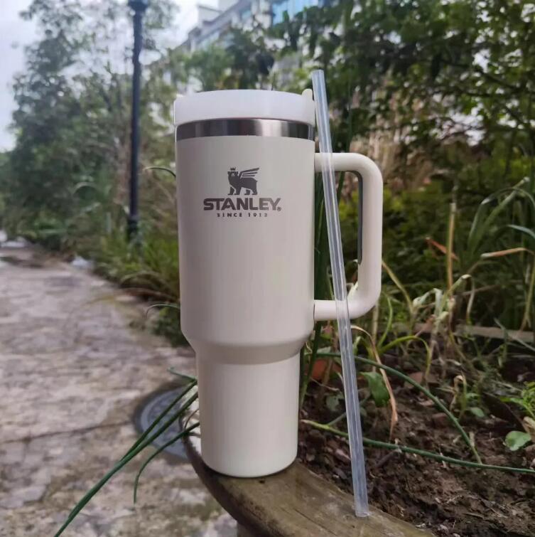 24H Ship 40 Oz Stanley With Silver Logo Tumblers Sublimation Quencher H2.0 Flowstate Large Capacity Travel cup Stainless Steel Car vacuum insulat-image-760281664