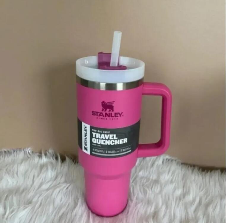 With White Lid 40oz Popular Stanley Mugs With Logo Double Walled Stainless Steel Insulated Tumblers Thermos Water Bottesl Ready to ship-image-705710287
