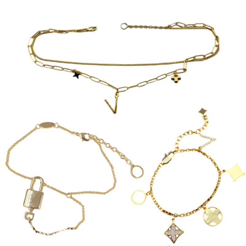 Designer Necklaces Bracelets Collares Vintage Chain for Women Jewelry Necklace Accessories-image-889200992