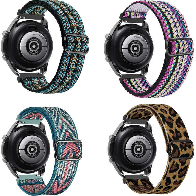 Stretchy Watch Bands Compatible With Samsung Galaxy Watch 4 Watch 5 40mm 44mm/Classic 42mm 46mm/ Watch 5 Pro 45mm/ Watch 3 41mm Sport Nylon Strap-image-889473960