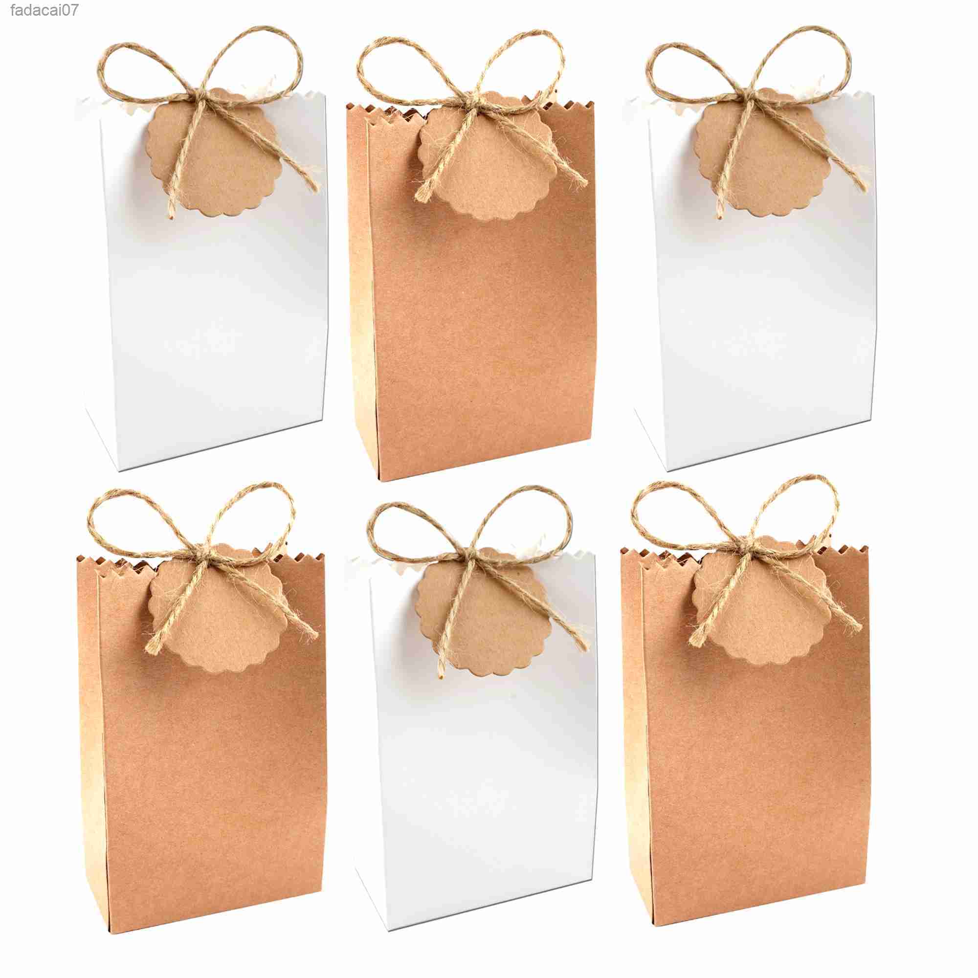 10Pcs Retro Kraft Paper DIY Gift Bag Jewelry Cookie Wedding Favor Candy Box Food Packaging Bag With Rope Birthday Party Decor L230620-image-889497918