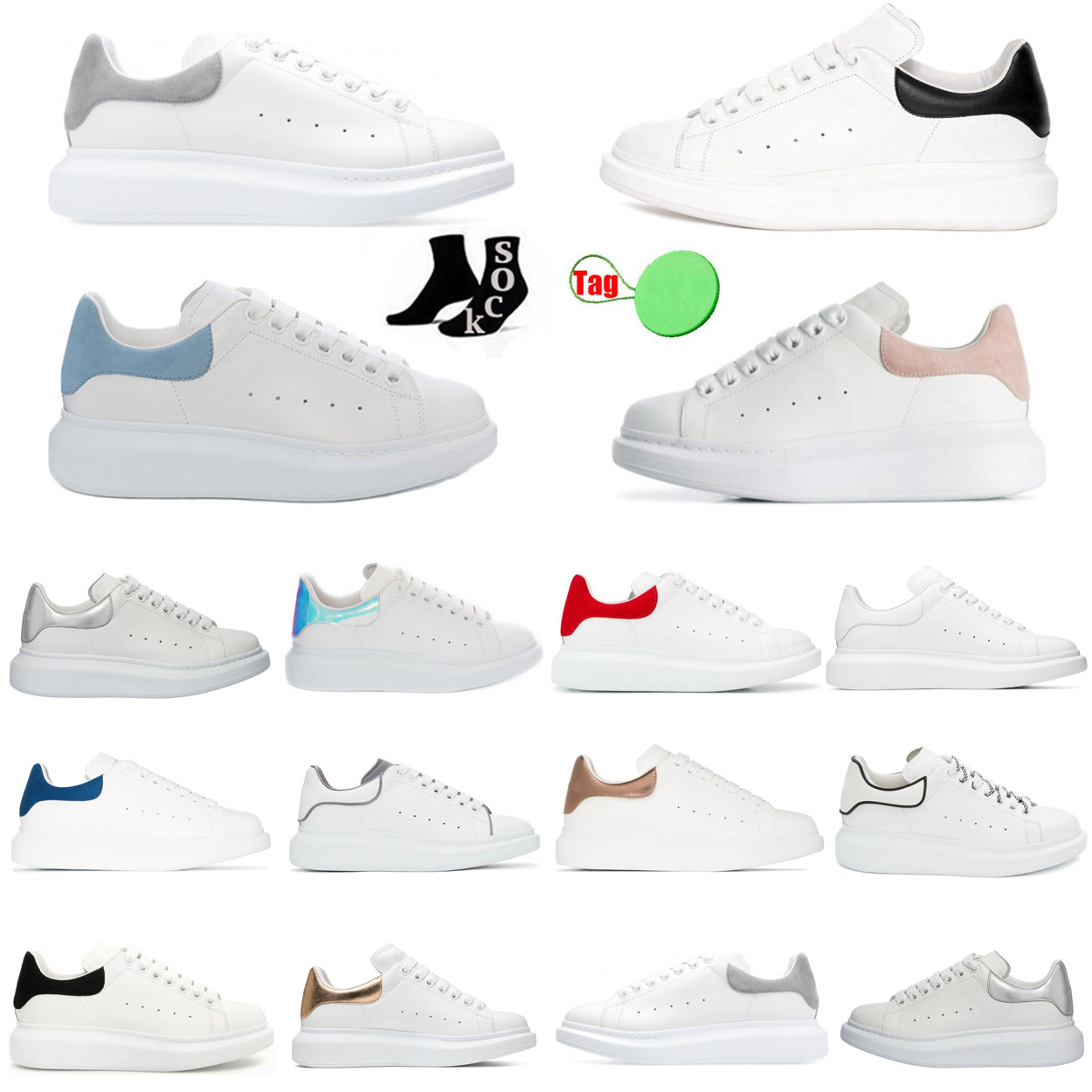 Designer sports shoes for men and women's casual Running Shoes three white and black suede small white shoes-image-889505953