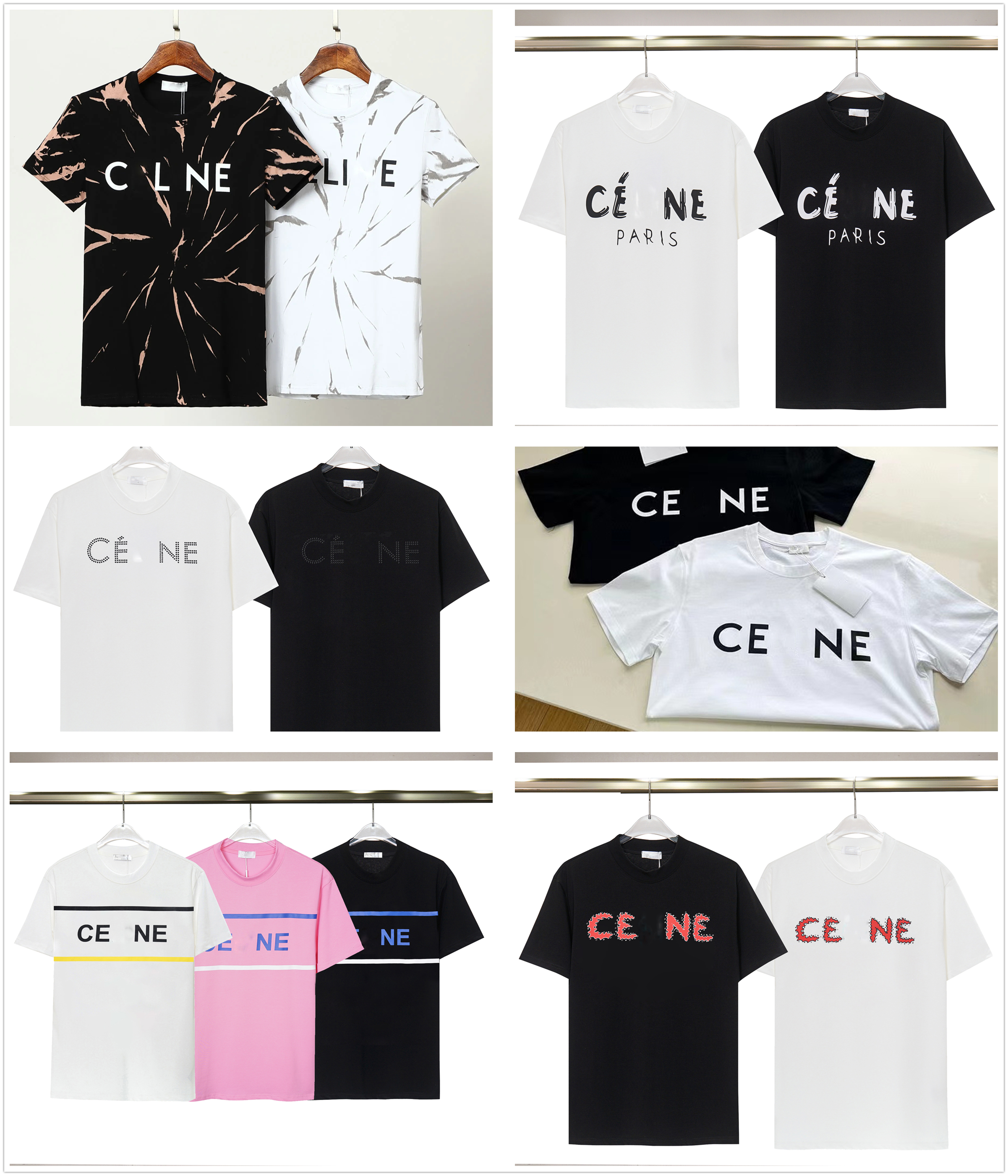 T-shirt noir et blanc pour hommes marque de créateur 100% coton anti-rides respirant lettres de mode décontractées été décontracté chemise à manc