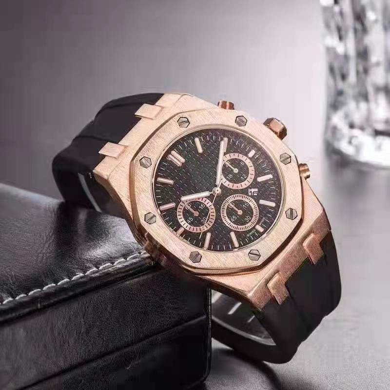 WristWatches for Men 2023 New Mens Watches Three needles Quartz Watch High quality Top Luxury Brand designer clock Rubber Belt fashion Aude Montr-image-889703919