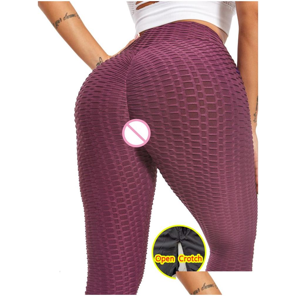 woman sexy open crotch leggings with double zippers taking off outdoor sport pant skinny crotchless trousers tight booty lifting