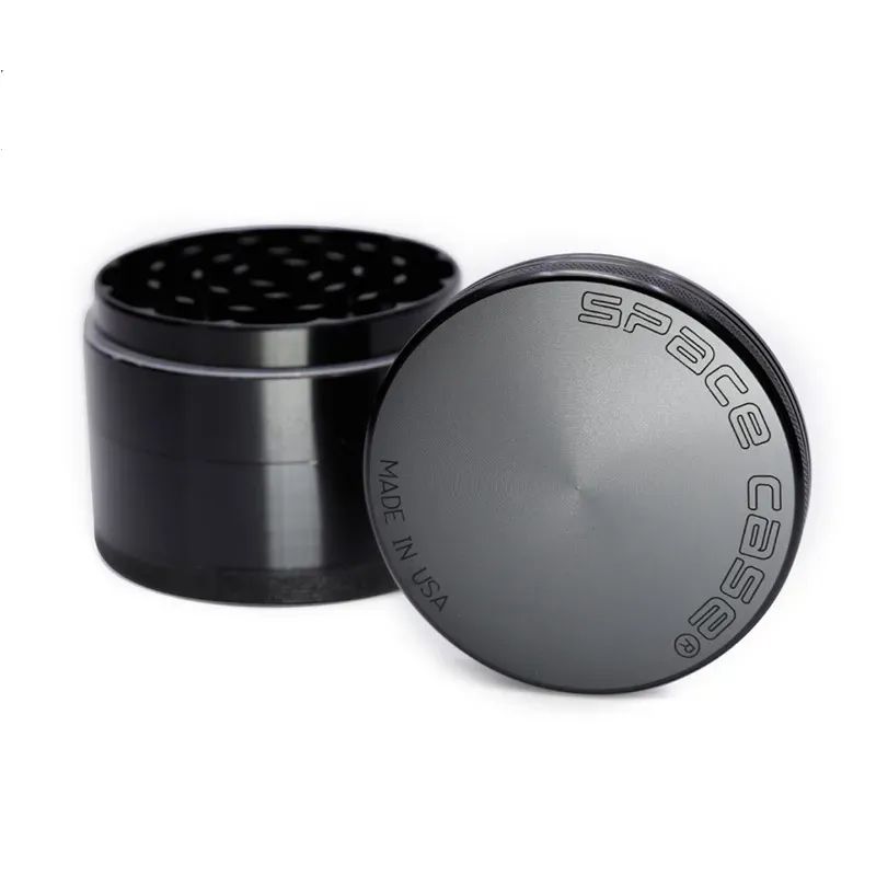 Smoke shop Chromium crusher 63mm 4pcs Aluminum space case Grinders tobacco smoke cigarette detector grinding Bong-image-818984102