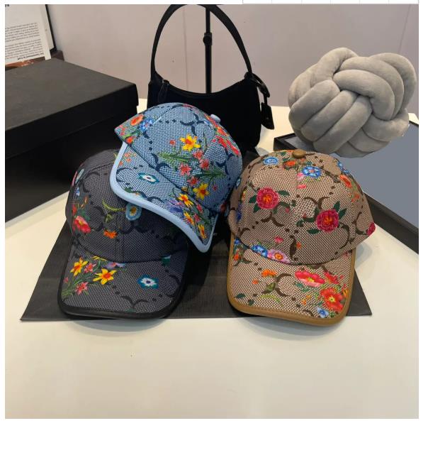 Fashion Baseball Cap Designer Canvas Cowboy Large Brim Duck Tongue Cap Genderless Fashion Popular Outdoor Floral Flower Print Sports General Sun Cap