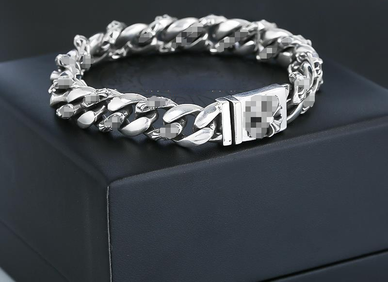 Fashion Bracelet Cross Sterling Silver Bracelet Men Handsome Retro Overbearing Cross Bracelet-image-890129048