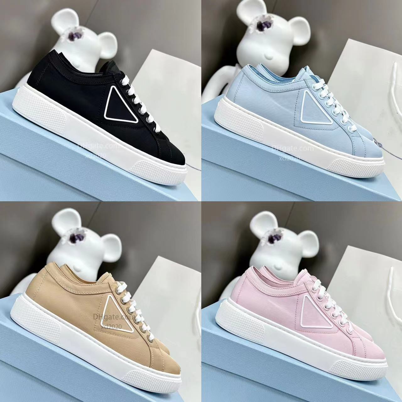 High-quality casual shoes women designers shoes travel triangle metal canvas lace sneakers fashionable women flat sneakers women's sneakers-image-850644009
