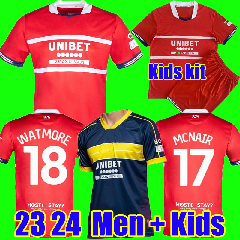 2023 2024 Middlesbrough Soccer Jerseys home 23 24 Tavernier Payero Howson Mcnair Bola Birmingham Football Shirt Uniforms Men And Kids Kits Hogan-image-890385842