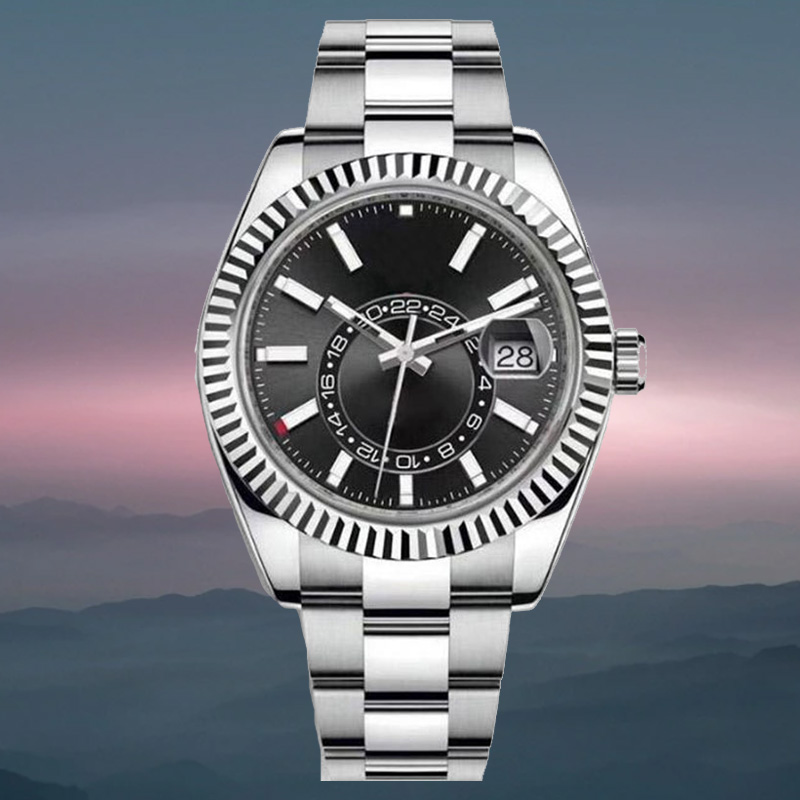New Designer Mens High Quality Mechanical 42mm Stainless Steel Waterproof Luminous Gold Montre Homme Watch Fashion Watches Skydweller 8215 Movement