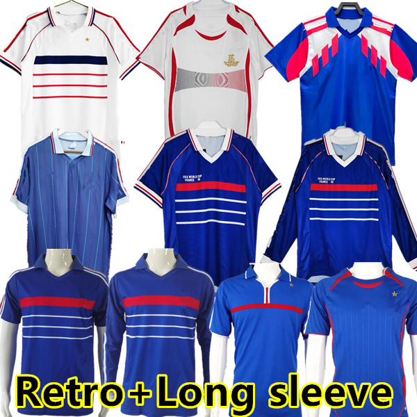 1998 2000 RETRO French soccer jersey VINTAGE ZIDANE HENRY MAILLOT jerseys 1982 84 Football Jerseys shirt Trezeguet away finals 2006 white 1990 lo-image-890232104