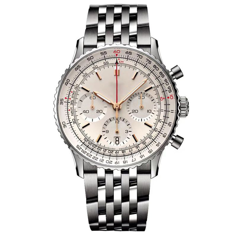 Aviation series Luxury Timing Men s Sports Watch Timing Design VK Quartz Movement with Burnishing Stainless Steel Watch Belt Watch 43mm Waterproo-image-890238448
