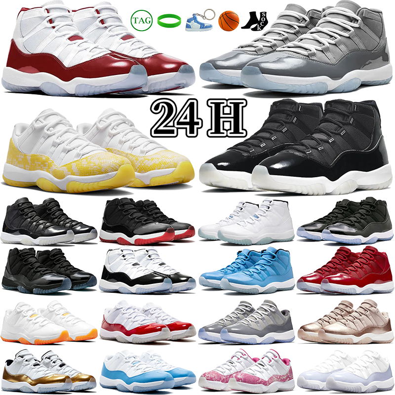 Jumpman 11 11s Basketball Shoes For Men Women Cherry Cool Grey 25th Anniversary Bred Pure Violet 72-10 Gamma Blue Yellow Snake Citrus Mens Traine-image-898315295