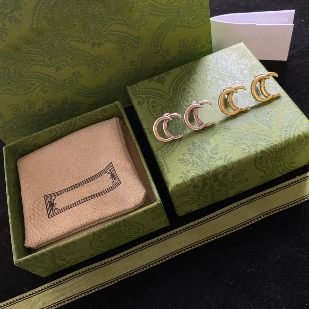 Luxury Gold silver Stud Earrings Designer For Women Hoop Earrings Stud Letter Earrings Jewelry With Box Set Valentine Day Gift Engagement-image-890416970