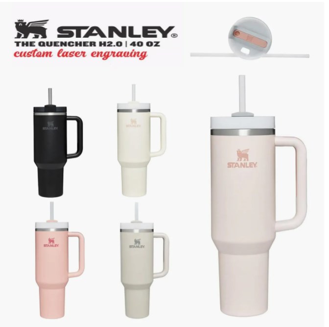 1:1 Stanley Quencher H2.0 40oz Stainless Steel Tumblers Cups With Silicone Handle Lid and Straw Big Capacity Car Mugs Vacuum Insulated Water Bott-image-203662476