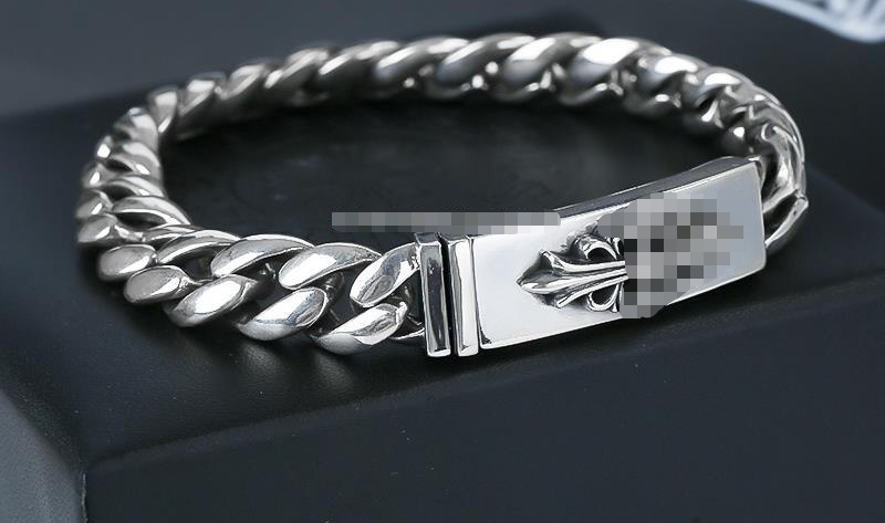 Bracelet Cross Bracelet Men&#039;s and Women&#039;s Fashion Brand Domineering Personality Retro Hand Brand Thai Silver Bracelet 10mm-image-890566383