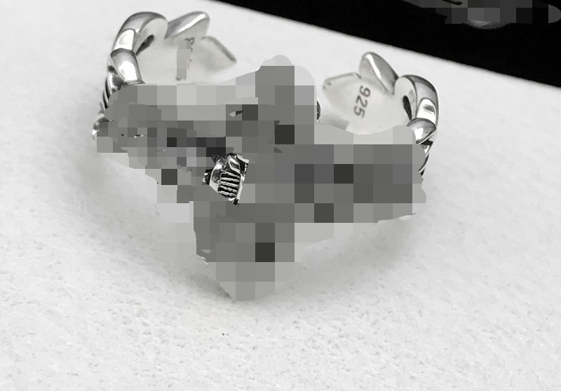 New Cross Ring for Men with Stylish Personality Cross Flower Simple Opening Silver Ring for Women-image-890554310