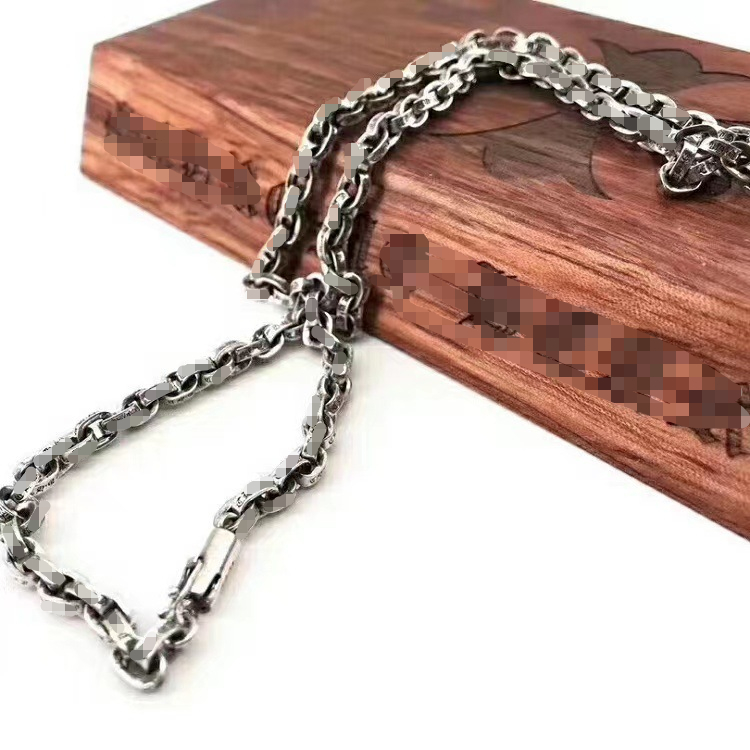 Vintage Do Old Letter Necklace Men&#039;s and Women&#039;s Thin Thickened Chain Retro Hip Hop Trend Fashion Women&#039;s Sweater Chain-image-890619420